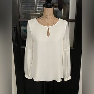 Express Elegant Cream Balloon Sleeve Blouse, Sz S